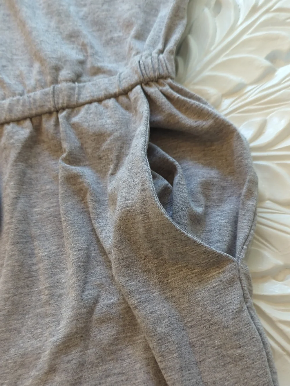 Pretty Garden Drawstring Waist Jumpsuit in Heather Grey With Pockets S